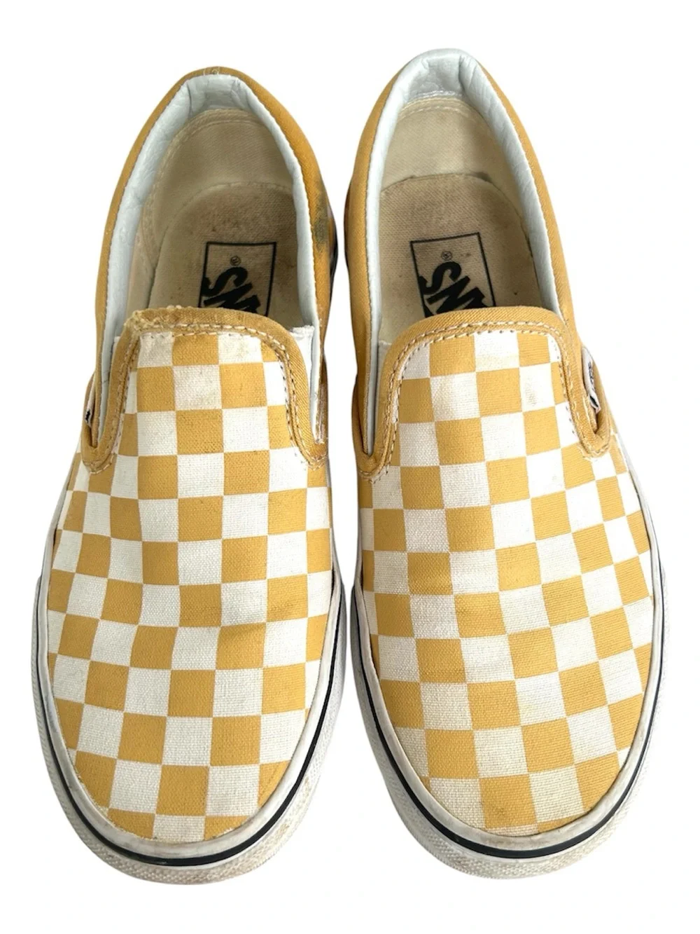 Vans Off the Wall Yellow Checkerboard Slip-on Sneakers. Women's Size 5.5